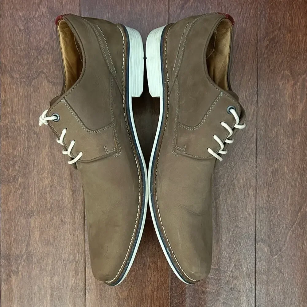 1901 Men's Brown Leather Lace Up Oxfords, Size 12